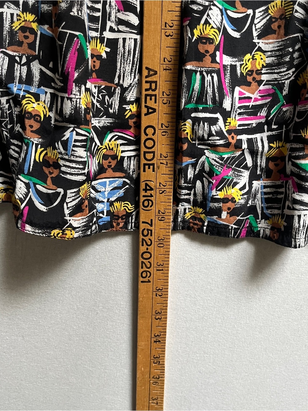 Philippe Ronsard Vintage Black Patterned A-Line Skirt Multicolor Print Large - Picture 5 of 6